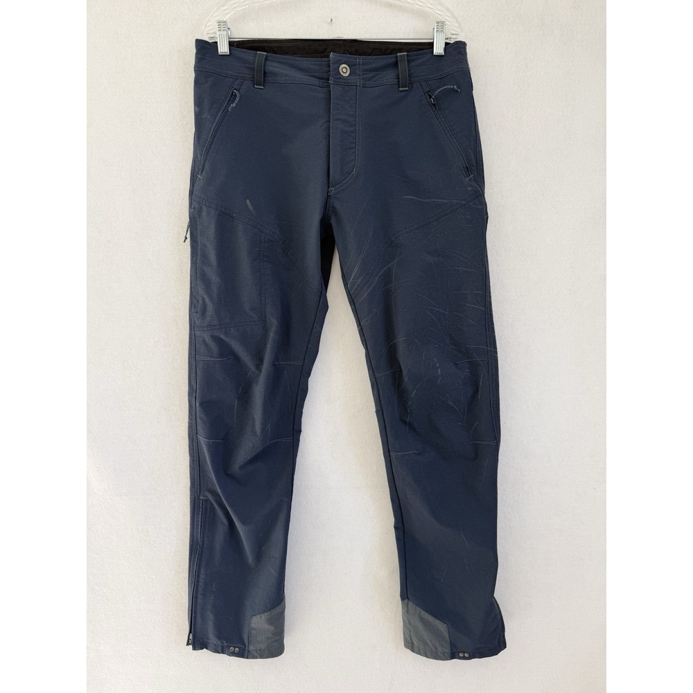 Kuhl Mens Klash Softshell Pants 35x34 Blue Water Resistant Stretch Performance
